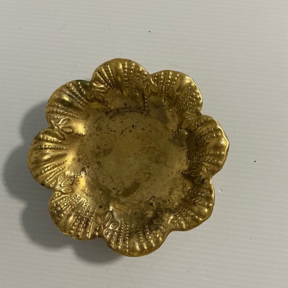 Brass Floral Decorative Dish